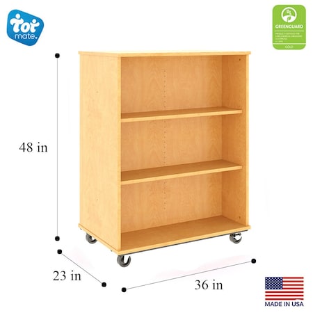 Tot Mate Mobile Wood Cabinet, Shadow Elm, 36 in W x 36 in L x 48 in H x 23 in D TMM614A.M0W92
