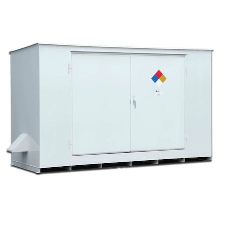 Enpac Hazmat Storage Locker, 10 Drum, 168x70x98" 9510-WH