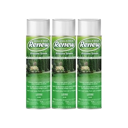 Seymour Midwest Grass and Shrub Renew, Pristine Green - Professional-Grade Brown Spot Concealer, 17 oz., 3PK 20602-3