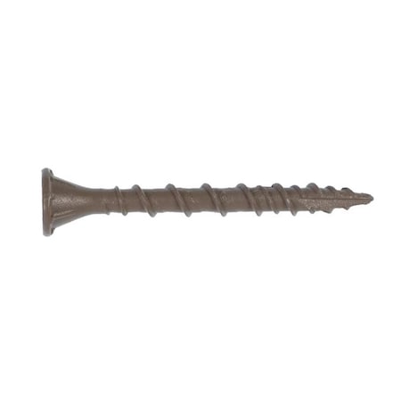 Simpson Strong-Tie Quick Drive No. 10 Sizes X 3 in. L Tan Square Ribbed Flat Head Deck Screws 1000 p DSVT3S