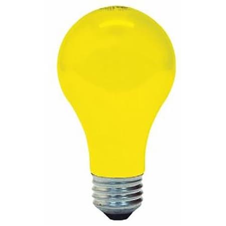 Ge 97495 Bug Lightbulb, 60 W, A19 Bulb, E26 Medium Base, 550 Lumens, Yellow Light, PK2 93130577