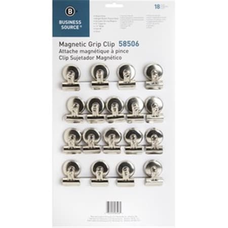 Business Source Magnetic No. 1 Grip Clips Pack - 18 Piece BU466407