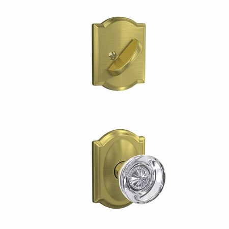 Schlage Residential Schlage Custom Custom Hobson Knob with Camelot Rose Interior Active Trim with 16680 Latch and FC59HOB608CAM