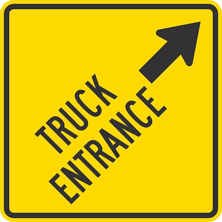 Lyle Truck Entrance (w/Right Arrow), 36x36, Engineer Grade, Yellow G-16022-EG_36x36