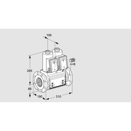 Honeywell Kromschroder Gas Solenoid Valve, DN 80, Double, 500 mbar, IP65, SIL3 KS88202756