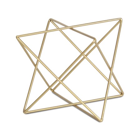 Homeroots 7" Gold Metal Open Geometric Tabletop Sculpture 635380