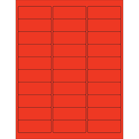 Tape Logic 2 5/8 x 1in Red Rectangle Laser Labels, 3000PK LL173R