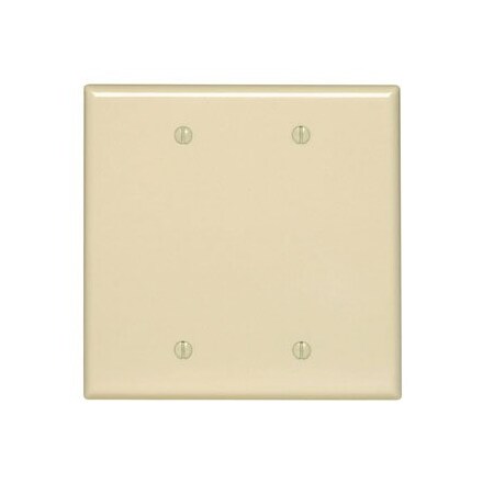 Leviton Blank Wallplate, Midway Size, Gang 2, Ivory 80525-I