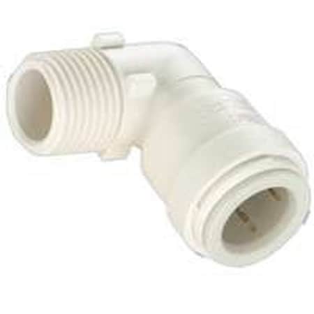 Watts Pipe Elbow, 1/2 x 3/8 in, 90 deg Angle, Plastic, Off-White, 100 psi Pressure 3519-1006/P-631