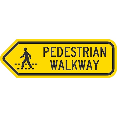 Lyle Pedestrian Walkway (with Symbol), 18x6, High Intensity Prismatic, Yellow G-11362-HI_18x6