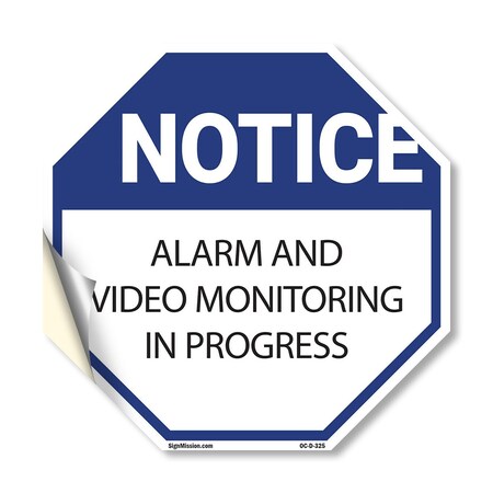 Signmission Notice Alarm and Video Monitoring i, 18 Inch X 18 Inch, Vinyl Decal OC-D-18-325
