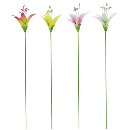 Alpine Assorted Metal 26 in. H Lily Flower Outdoor Garden Stake QEL642A