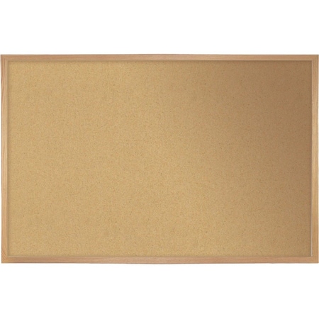 Ghent Natural Cork Bulletin Board With Oak Wood Frame, 144-1/2"W x 48-1/2"H WK412