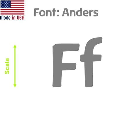 Aacc Self-Adhesive Vinyl Letter: f, Scale: 16 cm. Color: Gray Font: Anders by AACC-Anders-lf-Gray-M16x1