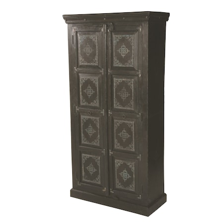 Homeroots 72in Dark Brown Solid Wood Pantry Or Storage Closet 489034