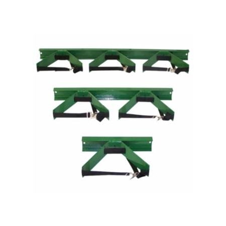 Saf-T-Cart Wall Bracket, Single, Steel, 3 in to 10 in dia, 3 in H x 6-1/2 in D x 14 in W, Green 339-WB-101