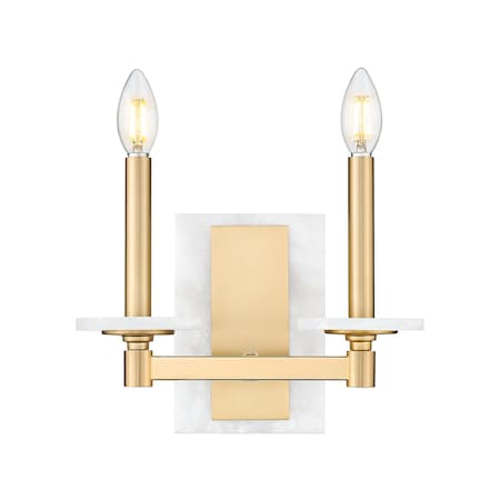 Z-Lite Kaden 2-Light Wall Sconce, 11 in W, Modern Gold 3045-2S-MGLD