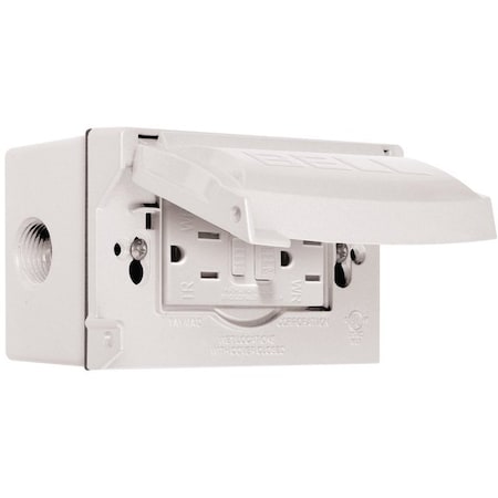 Hubbell BOX/FLIP COVER 1G WP GFCI WHT 5874-6S