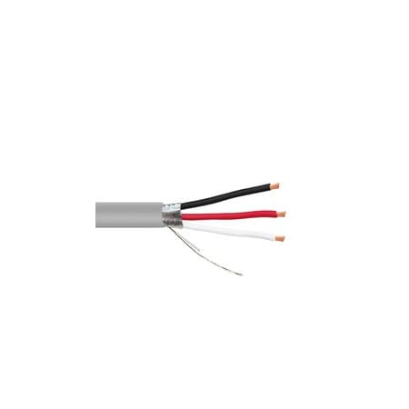 Cable Wholesale Shielded Security/Alarm Wire, Gray, 18/3 (18AWG 3-Conductor), Stranded, CMR / Inwall rated, 10K5-53212SH