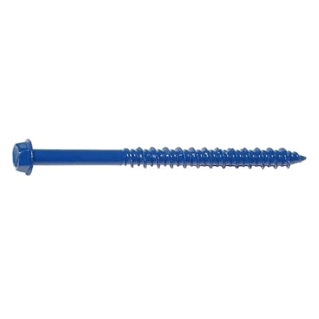 Midwest Fastener Masonry Screw, 3/16" Dia., Hex, 2 3/4 in L, Steel Zinc Plated M10528