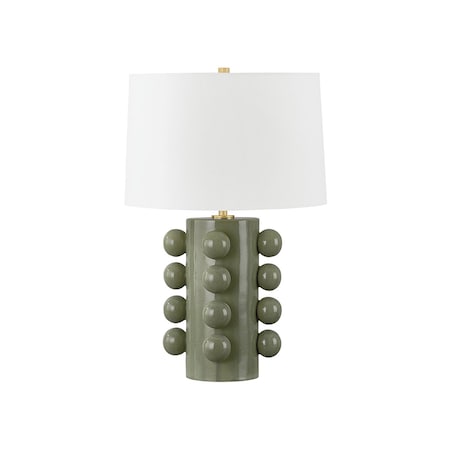 Hudson Valley Lighting Roselle 17.25 in. Table Lamp Aged Brass/Ceramic Moss Crackle L9126-AGB/CMC