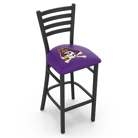 Holland Bar Stool Co 25" Blk Wrinkle East Carolina Stationary Counter Stool, Ladder Back L00425Ecarol