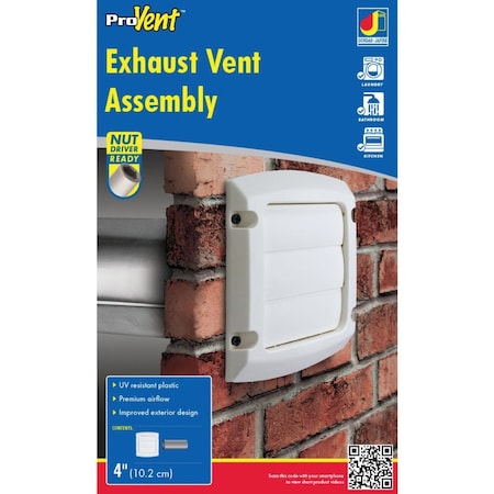 Dundas Jafine ProVent 4'' White Louvered Dryer Vent Hood BLH4WZW6
