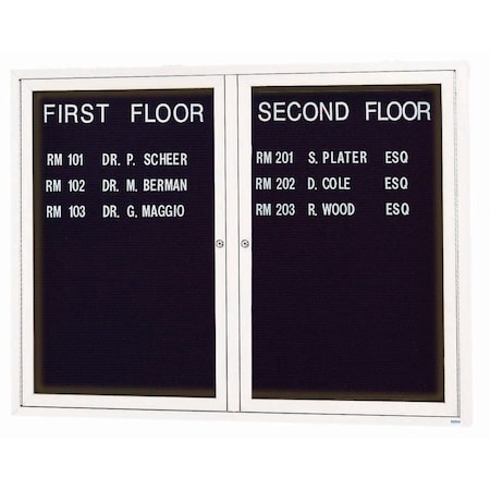 Aarco Illuminated Outdoor Enclosed Directory w/ Al Frame, Powder Coated White, 36''Hx48''W OADC3648IW
