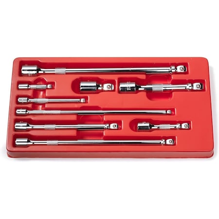 Neiko Wobble Extension Bar Set, 9 Piece, 1/4'', 3/8'', 1/2'' Drives, Cr-V Steel 00249A