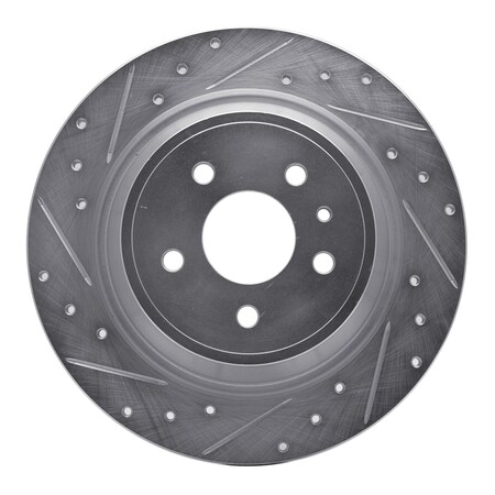 Dynamic Friction Co DFC Brake Rotor - Drilled and Slotted - Silver 631-54072L