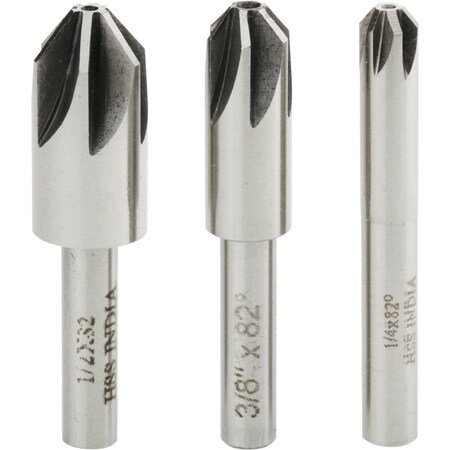 Grizzly 3 Pc. 6 Flute Countersink Set - 82 H3024