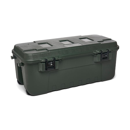 Plano Stackable Storage Trunk W/ Lid, 27 gal, 37-3/4 in L x 18-1/4 in W x 14 in H, Green, Plastic PMC181976