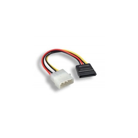 Cable Wholesale SATA 15-Pin Female to 5.25 inch Male / LP4 DC Power Cable, 6 inch 31SA-04106