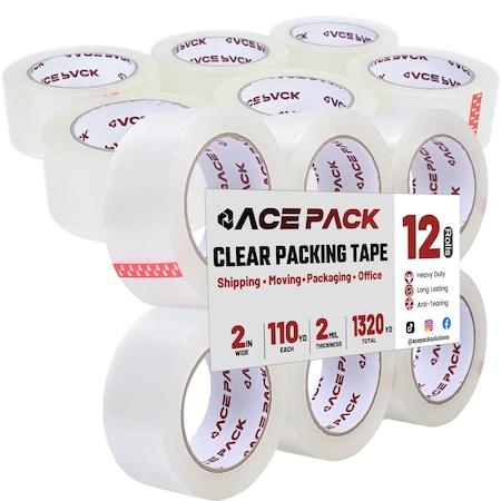 Wrightmaster 2 in. x 110 yds. Clear Heavy Duty Shipping Packaging Tape with 3 in. Core, 12PK ZR-220-110C-12
