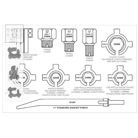 Milton Lti Tool By Milton Diesel Nox Sensor Socket Kit LT996D