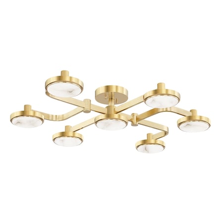 Hudson Valley Lighting Meander 7 Light Semi Flush 32.25 In. Aged Brass 6332-AGB