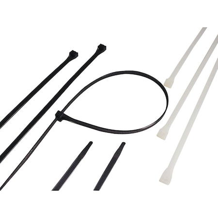 Gardner Bender Cable Tie, 36 in L, 10.30 in Max Bundle Dia., Black, Nylon 6/6, 175 lb Strength, 50 PK 46-436UVB