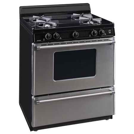 Premier Gas Range, 4 Open Burners, 30 inW x 40 inH x 26 inD, 3.91 cu. ft. Oven, Stainless Steel 805792