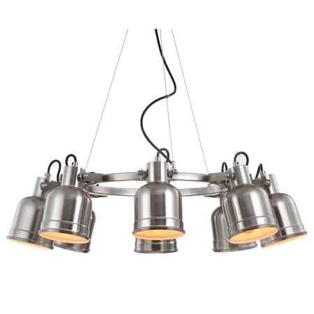 Jonathan Y Liam 26.5" 8-Light Metal LED Chandelier Chandelier, Nickel JYL6115A