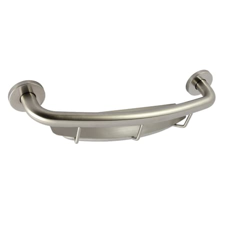 Kingston Brass 18" x 1-1/4" O.D. Stainless Steel Grab Bar with Shelf, Brushed Nickel GBS1854CS8