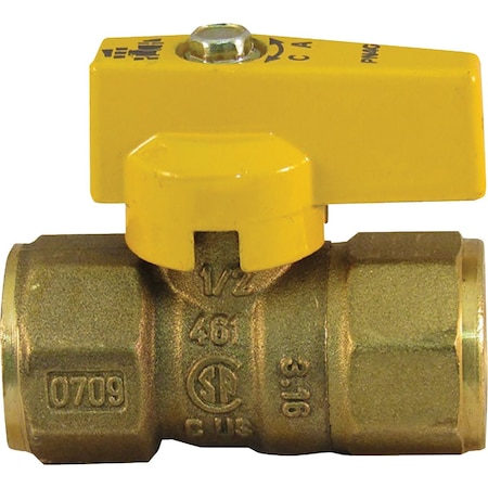 Pro-Flex 1/2'' FIPx15/16'' Flare Brass Gas Valve PFGV-FFL121516C