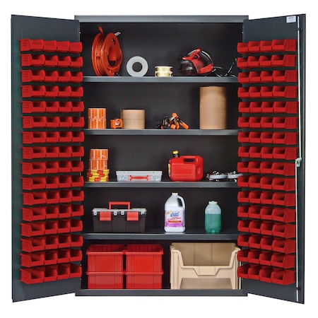 Quantum Storage Systems STORAGE CABINET W/128 RED BINS QSC-4803RD