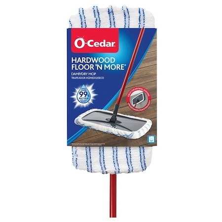 O-Cedar Floor N' More Dust Mop, 9 in W Head, 2.63 in L Head, Microfiber Head, Plastic Handle, 59-1/2 in L 168120