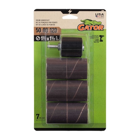 Gator Finishing 1.5 x 1.5 in. Drum Sanding Kit, Assorted Grit, 6PK 6096