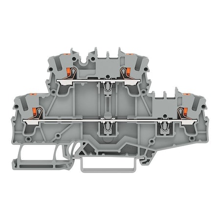 Wago Terminal Block, 3.64" L, 800V, Gray 2202-2701