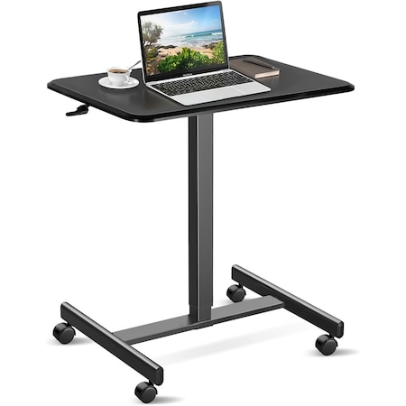 Simple Deluxe iPower Standing Desk Small Rolling Desk with Lockable Wheels, Mobile Stand Up Desk Adjustable Heigh 3A88HKDESKMHL07RUST