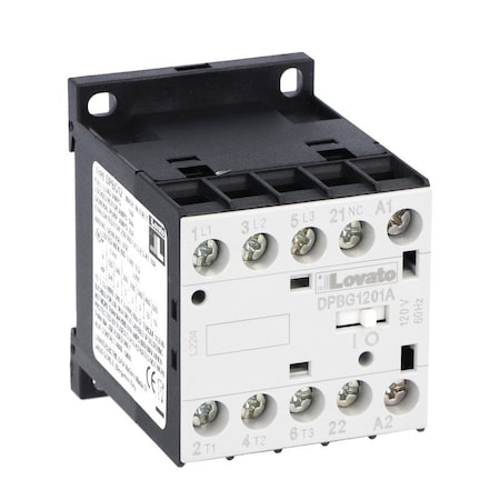 Lovato 3 pole, contactor, FLA 14A, AC coil 60Hz DPBG1201A12060