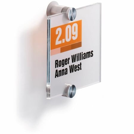 Durable Office Products Crystal Sign, 4-1/8"Wx4-1/8"H 482019