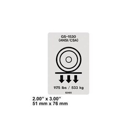 Genie REPLACEMENT DECAL, WHEEL LOAD 1530 82485