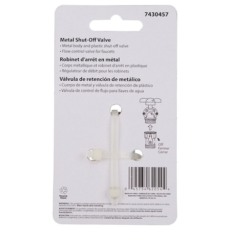 Landscapers Select Hose Shut-Off Valve, 3/4 in, Female, 1 -Port/Way, Zinc Body, Silver, Chrome GC5043L